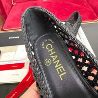 Шлепанцы Chanel  кожаные с открытой пяткой