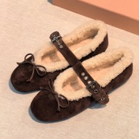 Мокасины Miu Miu с мехом