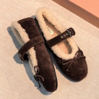 Мокасины Miu Miu с мехом