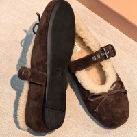 Мокасины Miu Miu с мехом