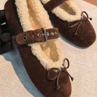 Мокасины Miu Miu с мехом