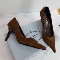 Туфли-лодочки Prada с культовой пряжкой PREMIUM качества