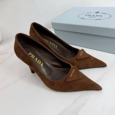 Туфли-лодочки Prada с культовой пряжкой PREMIUM качества