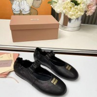 Балетки Miu Miu  Ruches nappa leather