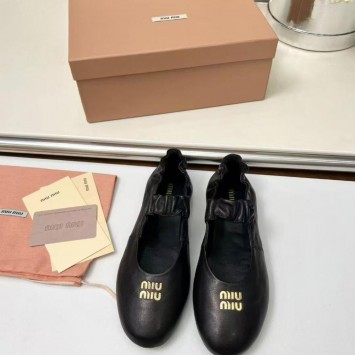 Балетки Miu Miu  Ruches nappa leather