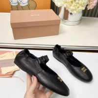 Балетки Miu Miu  Ruches nappa leather