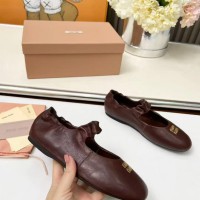 Балетки Miu Miu  Ruches nappa leather