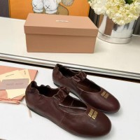 Балетки Miu Miu  Ruches nappa leather