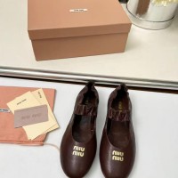 Балетки Miu Miu  Ruches nappa leather