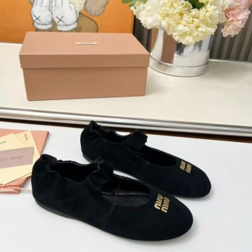 Балетки Miu Miu  Ruches nappa leather