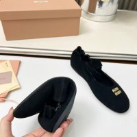 Балетки Miu Miu  Ruches nappa leather