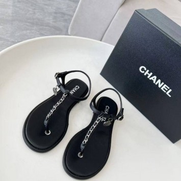 Сандалии Chanel кожаные
