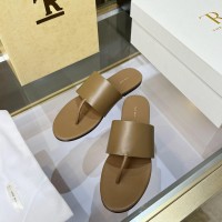 Шлепанцы The Row кожаные