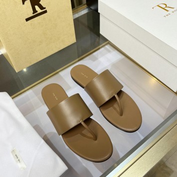 Шлепанцы The Row кожаные