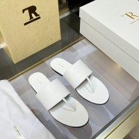 Шлепанцы The Row кожаные