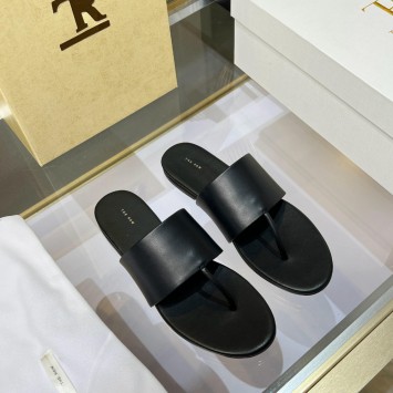 Шлепанцы The Row кожаные