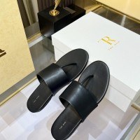 Шлепанцы The Row кожаные