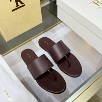 Шлепанцы The Row кожаные