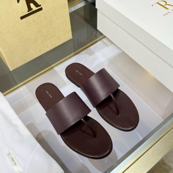 Шлепанцы The Row кожаные