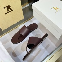 Шлепанцы The Row кожаные