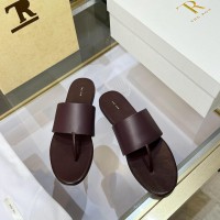 Шлепанцы The Row кожаные