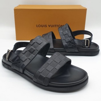 Шлепанцы Louis Vuitton кожаные черные