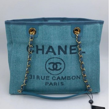 Сумка Chanel пляжная голубая