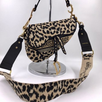 Сумка Dior Saddle с леопардовым принтом
