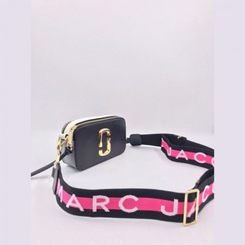 Сумка The Snapshot Marc Jacobs черная с розовым ремешком