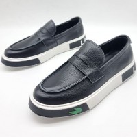 Кожаные слипоны Lacoste с логотипом