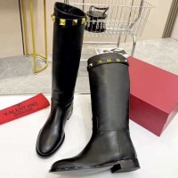 Кожаные сапоги Valentino Rockstud PREMIUM качества