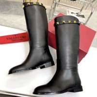 Кожаные сапоги Valentino Rockstud PREMIUM качества