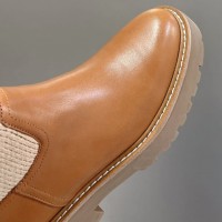 Кожаные ботинки Celine с текстильным верхом PREMIUM качества