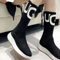 Текстильные ботинки UGG с логотипом