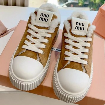 Зимние кроссовки Miu Miu из замши PREMIUM качества