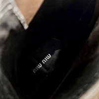 Кожаные ботинки Miu Miu в винтажном стиле PREMIUM качества