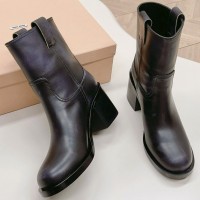 Кожаные ботинки Miu Miu PREMIUM качества