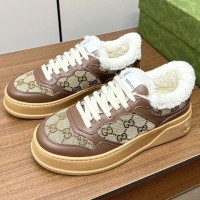 Зимние кроссовки Gucci с тиснением GG PREMIUM качества