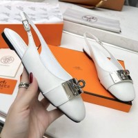 Кожаные балетки Hermes с пряжкой PREMIUM качества