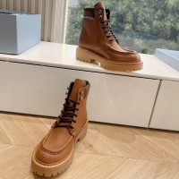 Кожаные ботинки Prada с логотипом PREMIUM качества
