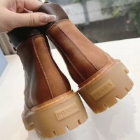 Кожаные ботинки Prada с логотипом PREMIUM качества