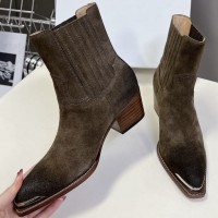 Замшевые казаки Celine с эластичными вставками PREMIUM качества