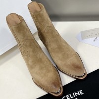 Замшевые казаки Celine с эластичными вставками PREMIUM качества
