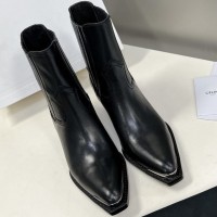 Кожаные казаки Celine с эластичными вставками PREMIUM качества