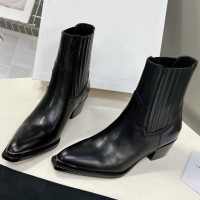 Кожаные казаки Celine с эластичными вставками PREMIUM качества