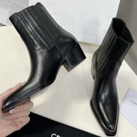 Кожаные казаки Celine с эластичными вставками PREMIUM качества