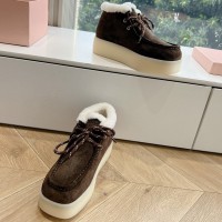 Зимние ботинки Miu Miu с меховой отделкой PREMIUM качества