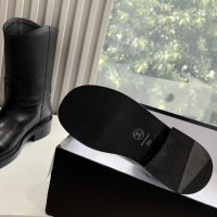 Кожаные ботинки Chanel с логотипом PREMIUM качества