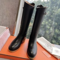 Кожаные сапоги Hermes Jumping с культовой пряжкой PREMIUM качества