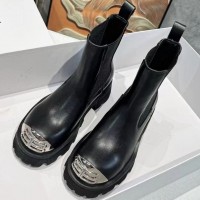 Кожаные ботинки Balenciaga с эластичными вставками